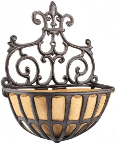 Sungmor 2PC Small Cast Iron Baskets, Heavy-Duty Wall Hanging Hollow Planter - Image 8