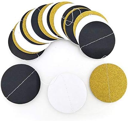 MerryNine Paper Garland 5 Pack, 65 Ft Glitter Paper Garland Circle Dots Hanging - Image 6