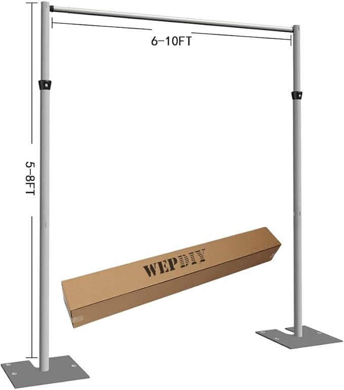 Portable Pipe and Drape Heavy Duty Backdrop Stand, ADJ Metal Frame and Heavy - Image 2