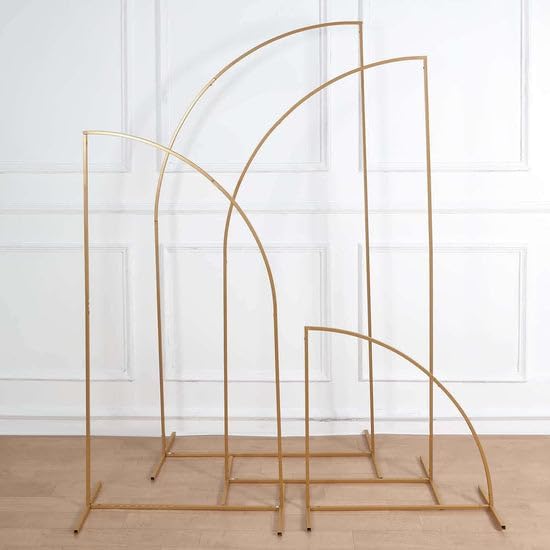 Tableclothsfactory Set of 4 | Gold Metal Wedding Arch Chiara Backdrop Stand - Image 6