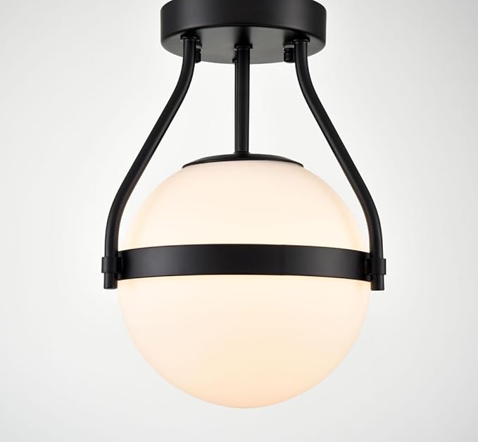 HOLKIRT Modern Globe Semi Flush Mount Ceiling Light, Mid Century Kitchen Light - Image 8