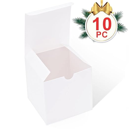MESHA Small White Gift Boxes 4x4x4'' 10 Pack, Gift Boxes - Image 8