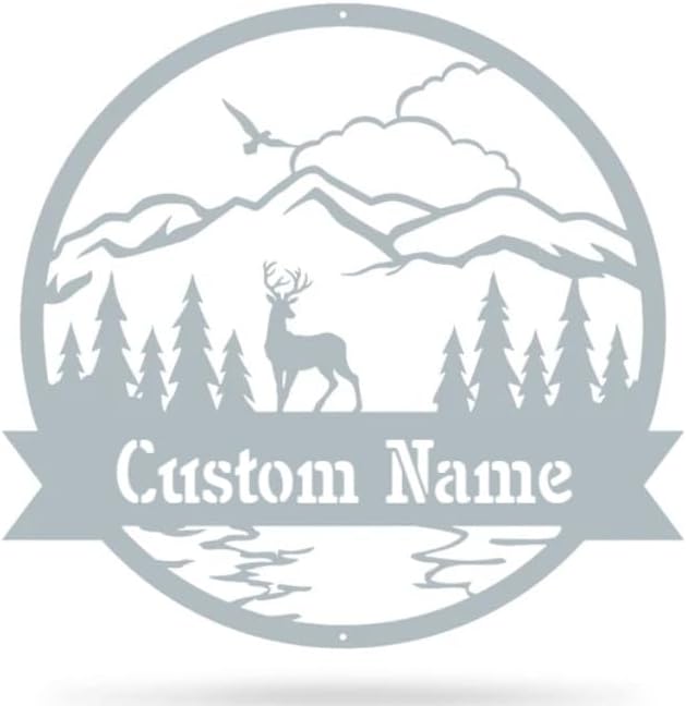 RealSteel Personalized Outdoor Metal Sign, Customize the Great Outdoor Deer & by RealSteel