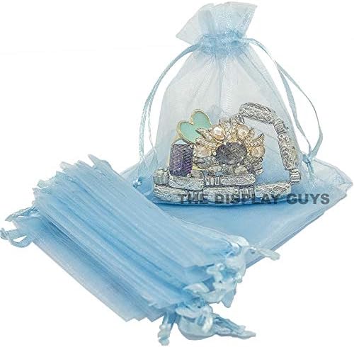 TheDisplayGuys 100-Pack 4x6 Blue Sheer Organza Gift Bags by TheDisplayGuys