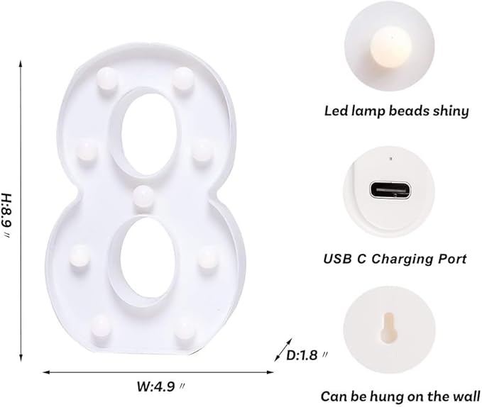 Foaky Rechargeable LED Letter Lights Sign Marquee Light Up Letters Sign - Image 2