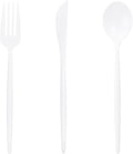Supernal 180PCS White Plastic Silverware, Disposable Silverware Include 60 Forks by supernal
