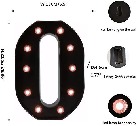 Light Up Black Alphabet Marquee Letters Sign LED Marquee Number Lights Sign - Image 6