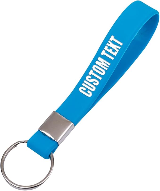 50 Custom Keychains Silicone Personalized Keyrings Customized Bulk by RIYIN