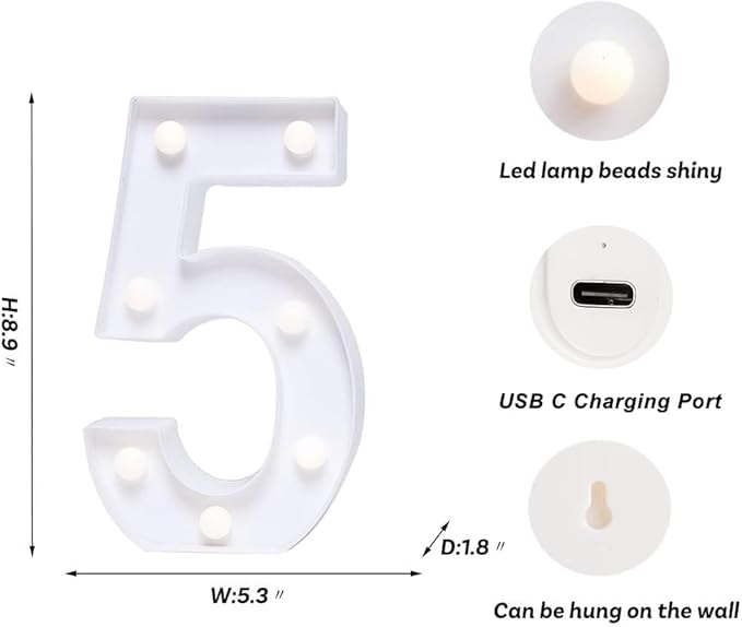 Foaky Rechargeable LED Letter Lights Sign Marquee Light Up Letters Sign - Image 2