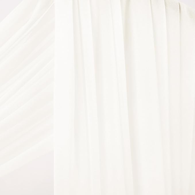 Socomi Ivory White Wedding Arch Draping Fabric 29" x 20Ft 4 Panels Sheer - Image 5