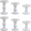 6-Piece Set of White Glass Candlestick, Crystal Candlestick Holder Holder and by BTGLLAS