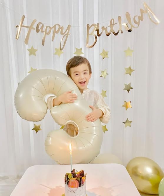 40 Inch Cream White 23 32 Large Number Balloon, 23 32 Cream White Birthday - Image 6