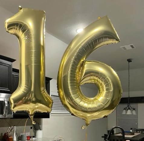 40 Inch Light Gold Mylar Foil Number 6 Birthday Balloon, Digital Balloons - Image 7