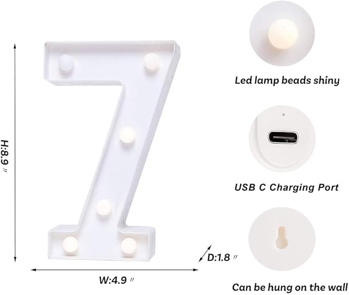 Foaky Rechargeable LED Letter Lights Sign Marquee Light Up Letters Sign - Image 2