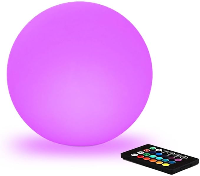 10 In LED Globe Light w/Remote, 16 RGB Colors 4 Modes & 8 Dimmable Brightness by KEROVI