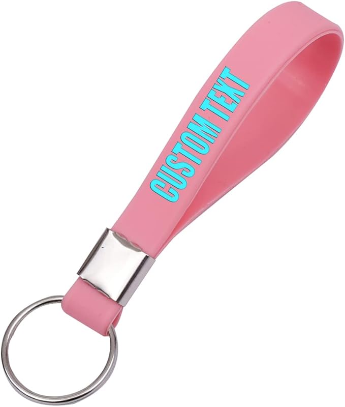 50 Custom Keychains Silicone Personalized Keyrings Customized Bulk by RIYIN