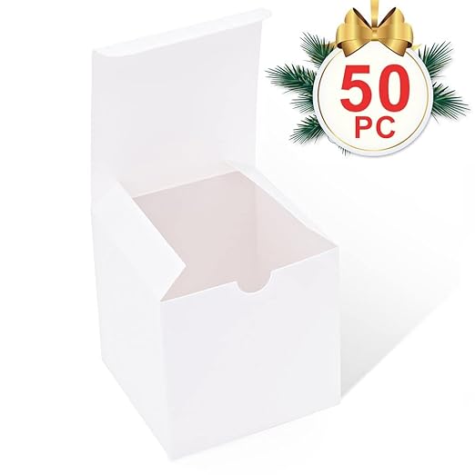 MESHA 4x4x4'' White Gift Boxes 50 PC Bulk Small Gift Box - Image 8