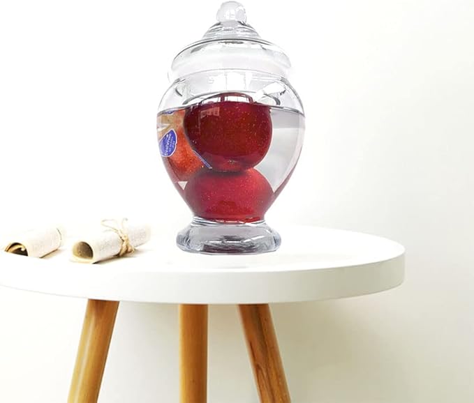 Glass Apothecary Jars 45 Ounce Decorative Candy Cookie Jars ，Clear Elegant - Image 2