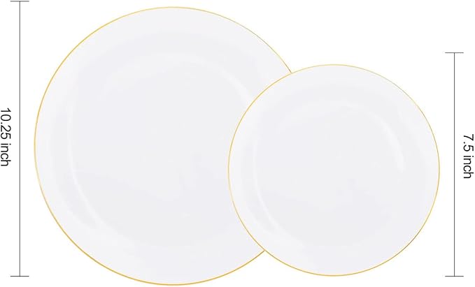 KIRE 60PCS Gold Plastic Plates - Image 6
