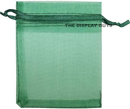 TheDisplayGuys 100-Pack 3x4 Dark Green Sheer Organza Gift Bags - Image 4