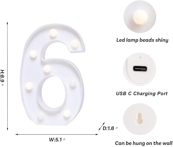Foaky Rechargeable LED Letter Lights Sign Marquee Light Up Letters Sign - Image 2