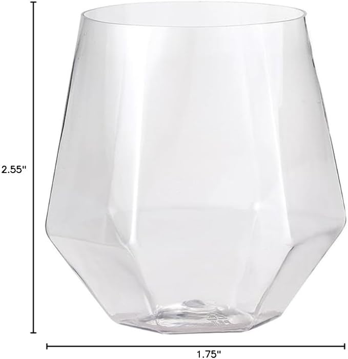 32pcs 12oz Disposable Wine Glasses Plastic Wine Glass Clear Plastic Stemless - Image 8