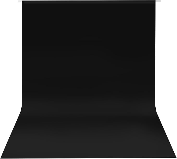 HEMMOTOP Black Backdrop 10x8 ft, Polyester Fabric Background Curtain Screen by Hemmotop