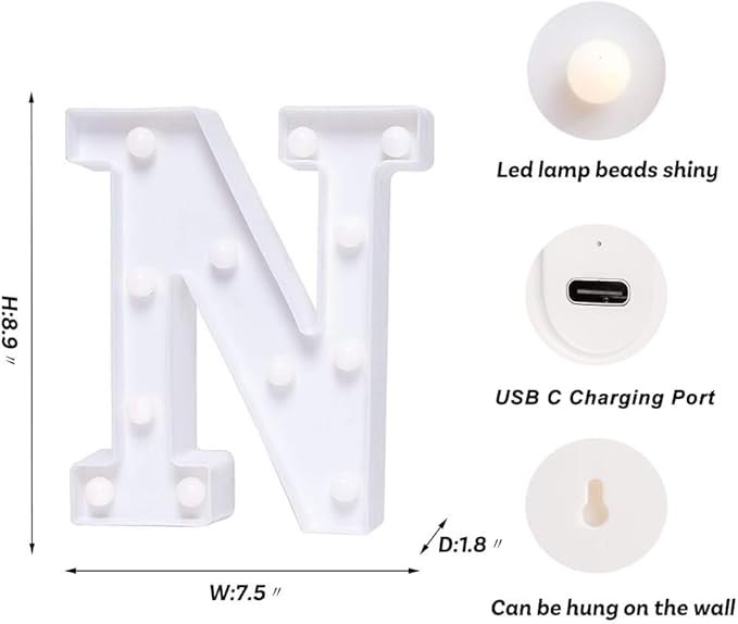 Foaky Rechargeable LED Letter Lights Sign Marquee Light Up Letters Sign - Image 3