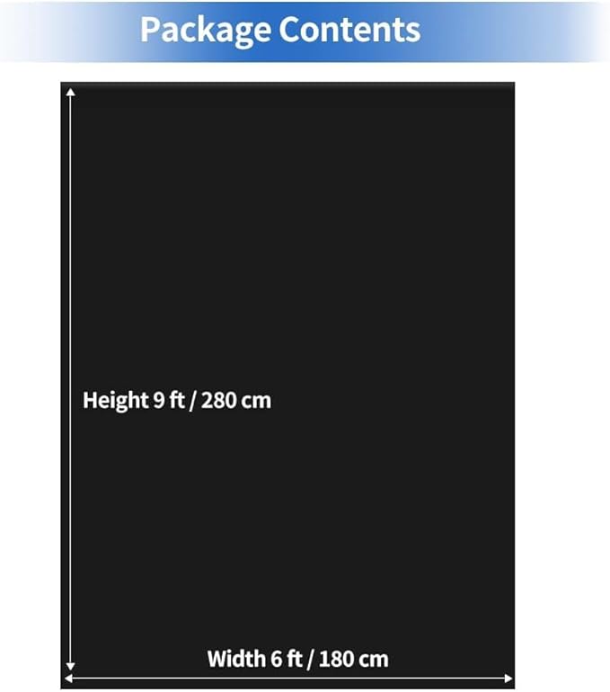HEMMOTOP Black Backdrop Background, 6x9 ft Polyester Fabric Chromakey Black - Image 8