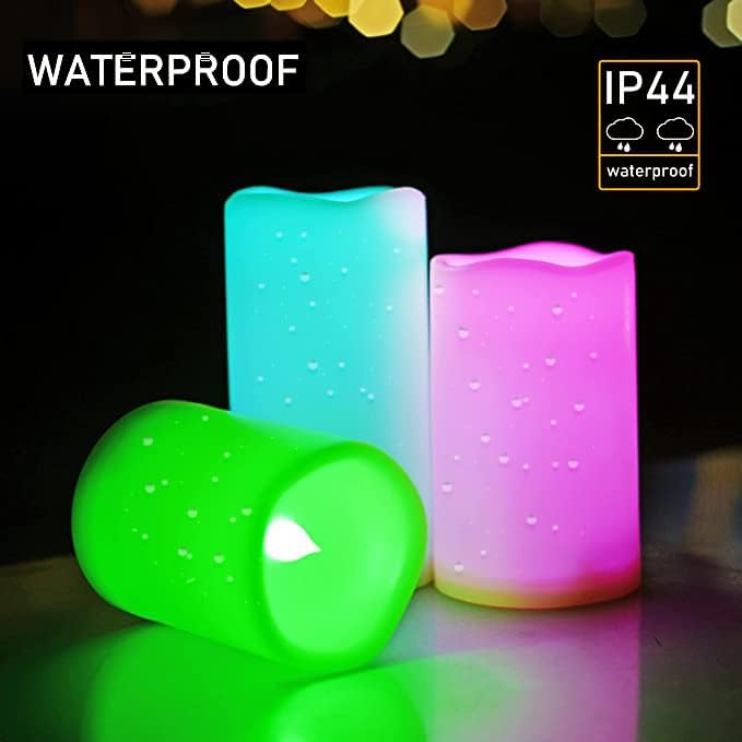 SWEETIME 3 Color Changing Led Pillar Candles - Image 4