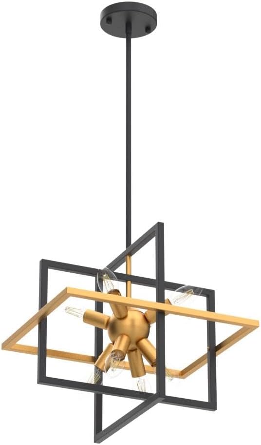 15.8'' Black Gold 8-Light Sputnik Chandelier Modern Industrial Adjustable - Image 4