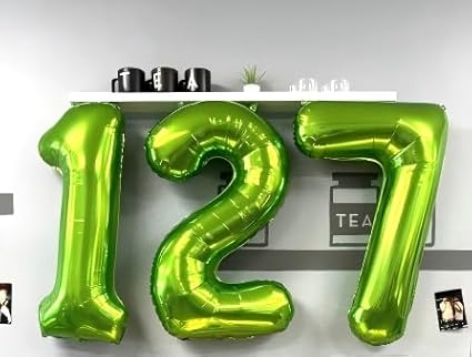 Light Green Number 7 Birthday Balloon 40 Inch, Digital Balloons - Image 4