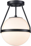 HOLKIRT Mid Century Semi Flush Mount Ceiling Light Black Globe Ceiling Light by LightingYourRoomDecorYourHouse