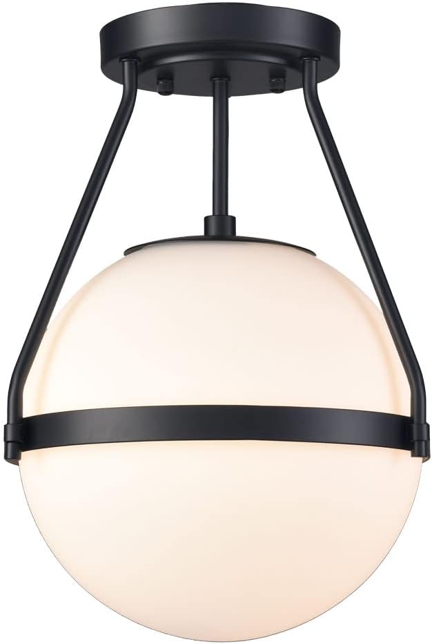HOLKIRT Mid Century Semi Flush Mount Ceiling Light Black Globe Ceiling Light by LightingYourRoomDecorYourHouse
