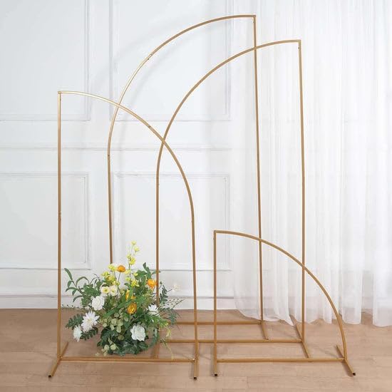 Tableclothsfactory Set of 4 | Gold Metal Wedding Arch Chiara Backdrop Stand - Image 7