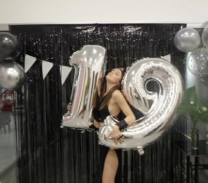 40 Inch Big Silver 9 Balloon Number, Jumbo Giant Happy 9th 19 29 39 49 99 - Image 8