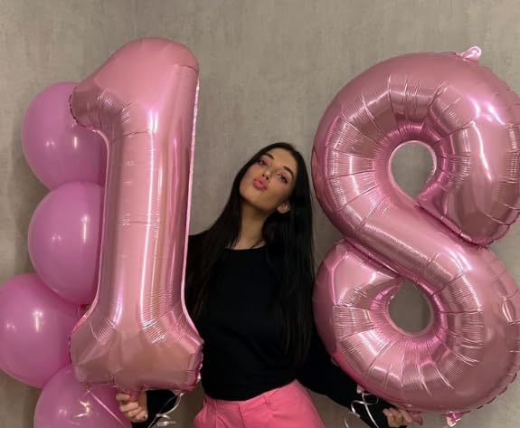 Pearlescent Pink Number 1 Balloon 40 inch, Number 1 Birthday Balloons - Image 7