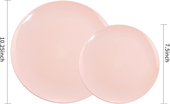 KIRE 60PCS Pink Plastic Plates Disposable - Image 2