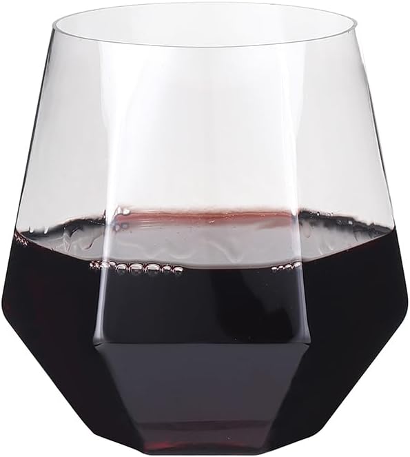 32pcs 12oz Disposable Wine Glasses Plastic Wine Glass Clear Plastic Stemless by Reloger