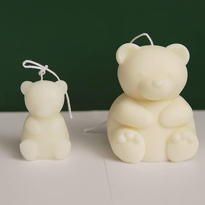 2 Pack Cute Bear Scented Candle Mold Bear Mold Silicone Mold - Image 6