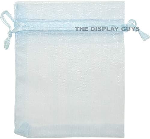 TheDisplayGuys 100-Pack 4x6 Blue Sheer Organza Gift Bags - Image 4