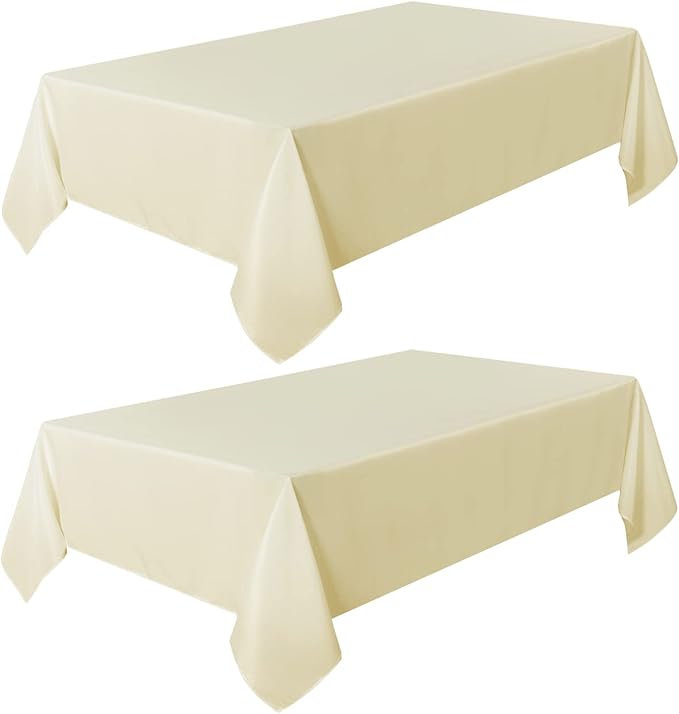 sancua 2 Pack Beige Tablecloth 54 x 78 Inch, Rectangle 4 Feet Table Cloth - Image 8