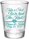 Personalized 1.75oz Glass Shot Glass “Take A Shot We Tied the Knot” Design by Factory21