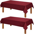 Hiasan 2 Pack Faux Linen Rectangle Red Tablecloth by Hiasan