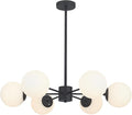 KCO Lighting Matte Black Sputnik Chandelier Light Fixture Mid Century 6-Light by KCOLighting