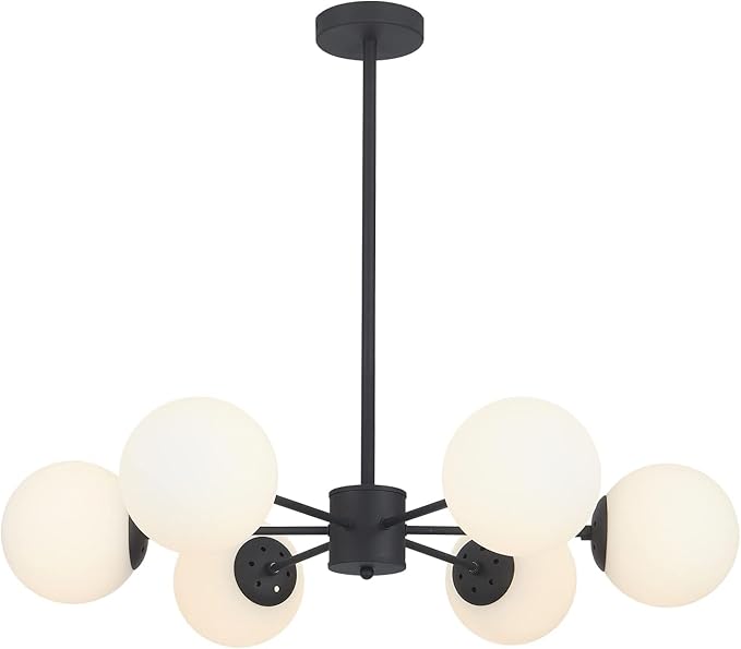 KCO Lighting Matte Black Sputnik Chandelier Light Fixture Mid Century 6-Light by KCOLighting