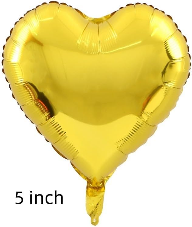 50 Pcs Gold Heart Shaped Balloon Foil Balloon 5 inch Heart Balloon - Image 2