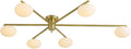 6-Lights Gold Sputnik Chandelier Modern Ceiling Light Fixtures Retro Glass by Magiroz