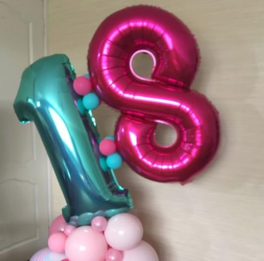 Teal Blue Helium Number Balloon 40 Inch, Giant Foil Teal Blue Number 0 Birthday - Image 8
