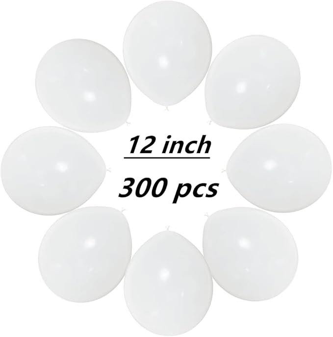 300 Pack White Balloons 12 Inch White Latex Balloons Bulk - Image 2